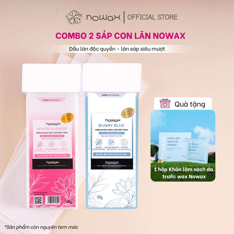 Combo 2 Sáp wax lông con lăn Nowax dành cho waxing chân, tay, lưng, bụng, ngực