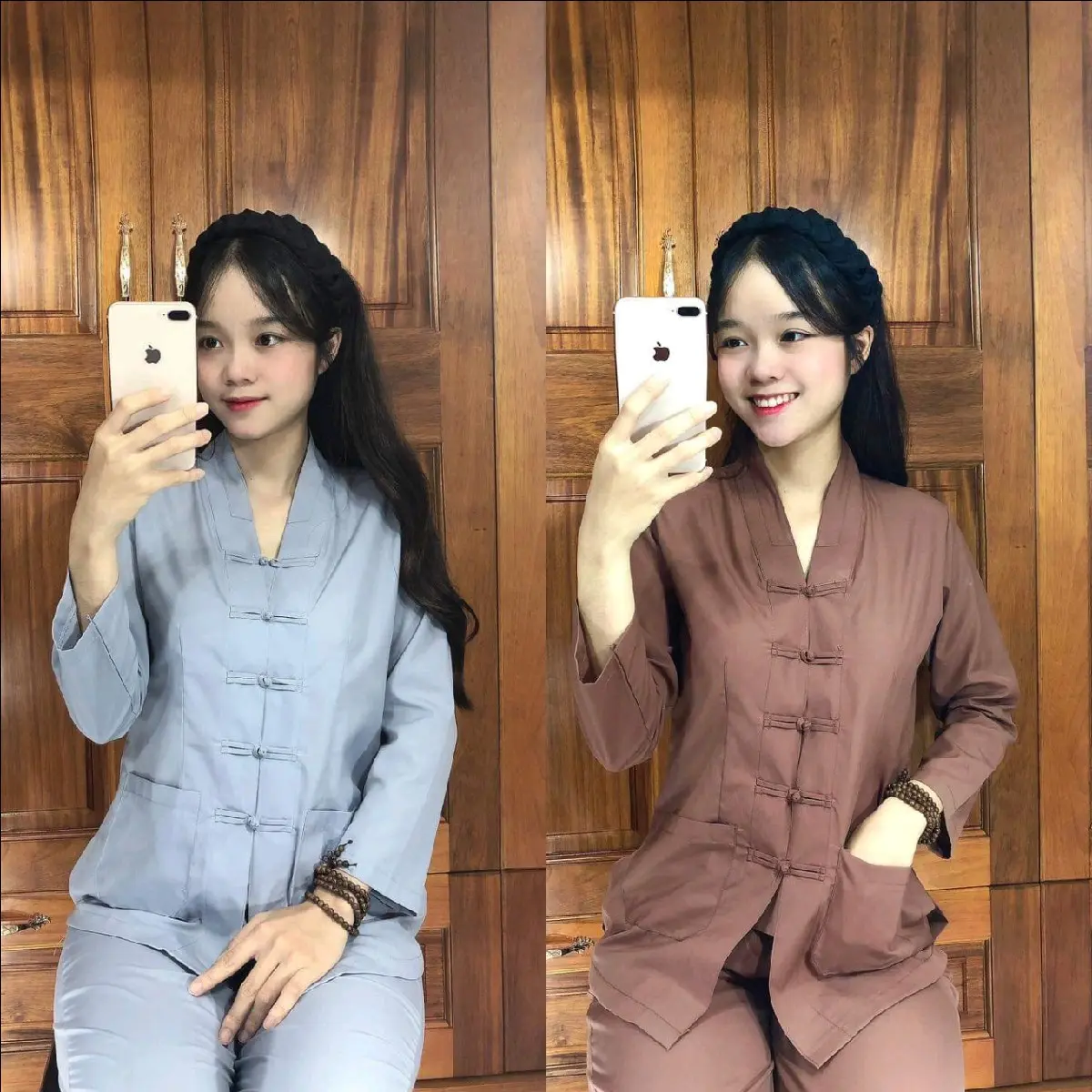 ĐỒ LAM ĐI CHÙA - MẪU NỮ LA HÁN HIỆN ĐẠI VẢI KATE