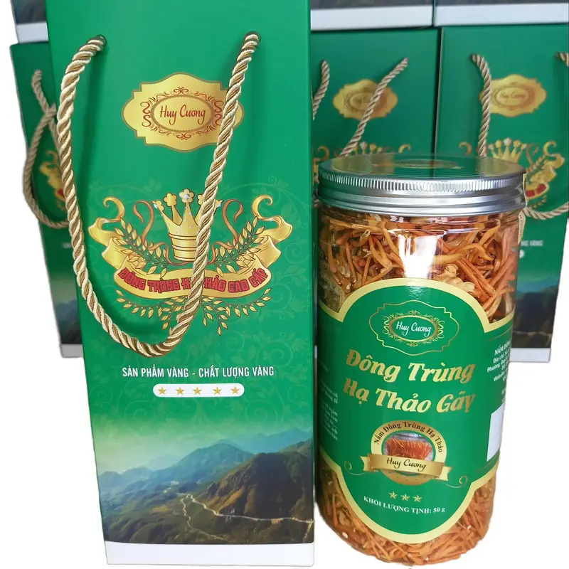 Com Bo 2h đông trùng hạ thảo Huy Cương  hàng gãy sấy thăng hoa  mỗi hộp 50g(Mua combo 2h được tặng thêm 1 gói vụn 10g) 3