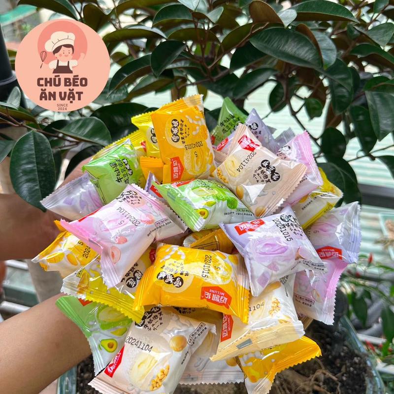 1kg Bánh Mochi Kem Lạnh Có 13 Vị: Đậu Nành, Bơ, Xoài, Đào, Khoai Môn, Sầu Riêng, Socola, Sữa Dừa, Chuối, Cam, Dâu, Việt Quất, Chanh Dây [NGÀY IN TRÊN BÁNH LÀ NGÀY SẢN XUẤT-HSD: 120 NGÀY] Food Ăn Vặt Thức Ăn