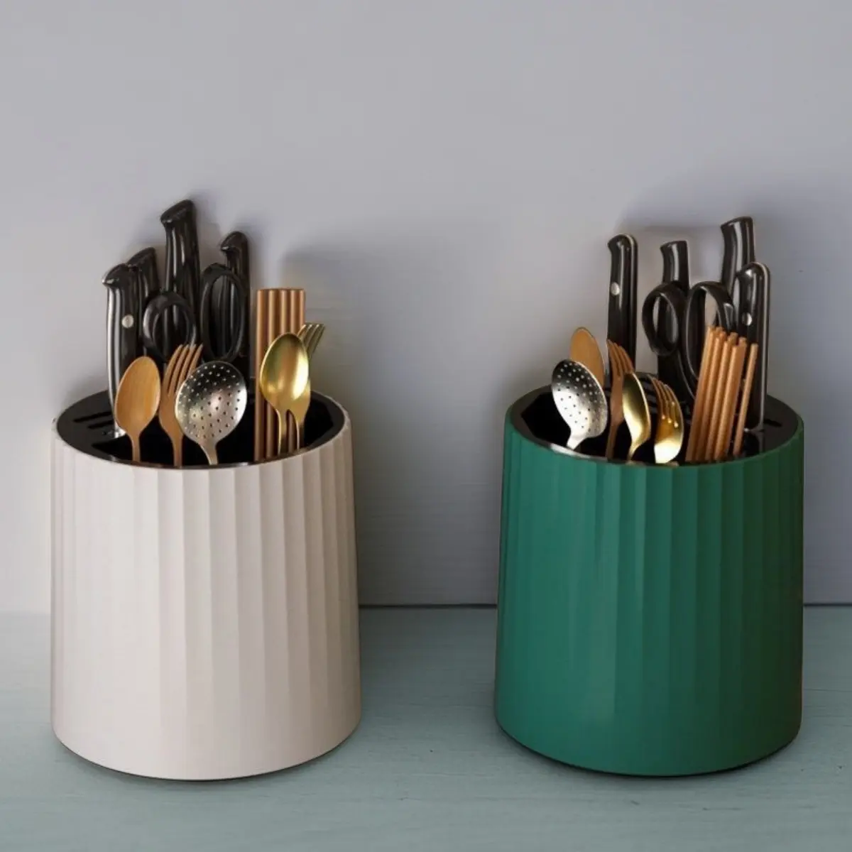 Kitchen Organiser cutlery storage rack 360 degree rotating silverware cutlery storage rack cutlery rack