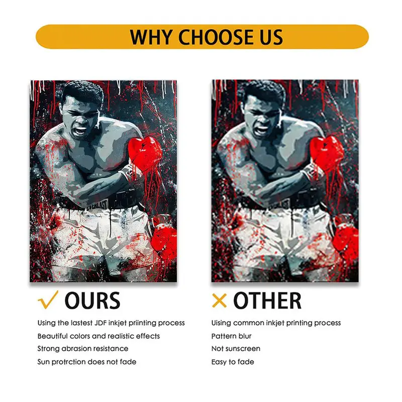 Boxing Man Pattern Canvas Painting without Frame, 1 Count Modern Wall Art Painting, Wall Decor for Home Living Room Bedroom Office, Decoration, Artistic, Funny Gift, Room Accessories 6