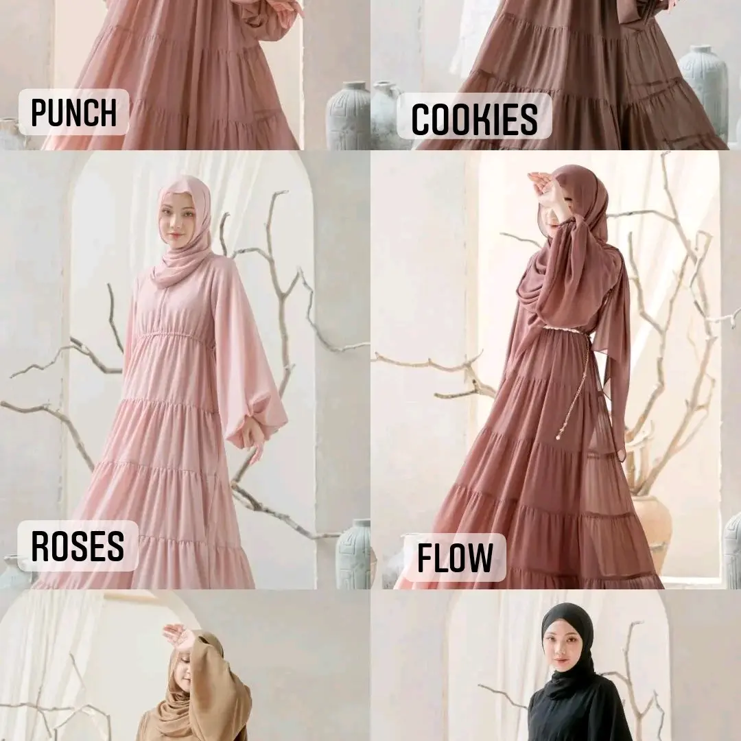READY️️ STOK Malaya dress ORI Kazami free belt+pashmina