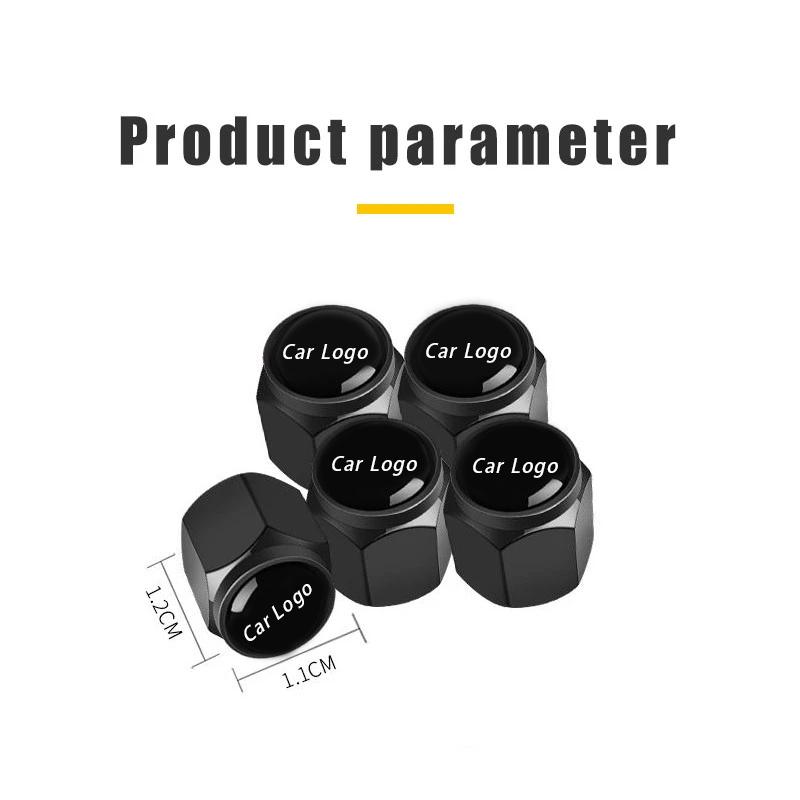5Pc Car Logo Wheel Tire Styling Tire Valve Air Nut Cover Accessory For Hyundai Tucson Solaris I30 Creta Ix35 I40 IX20 Veloster 2