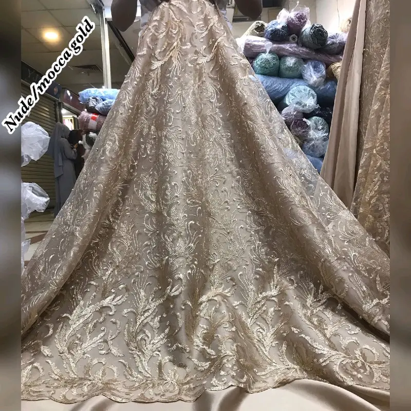 Kain bahan tile akar mutiara bordir atas bawah 135 motif rendam 2