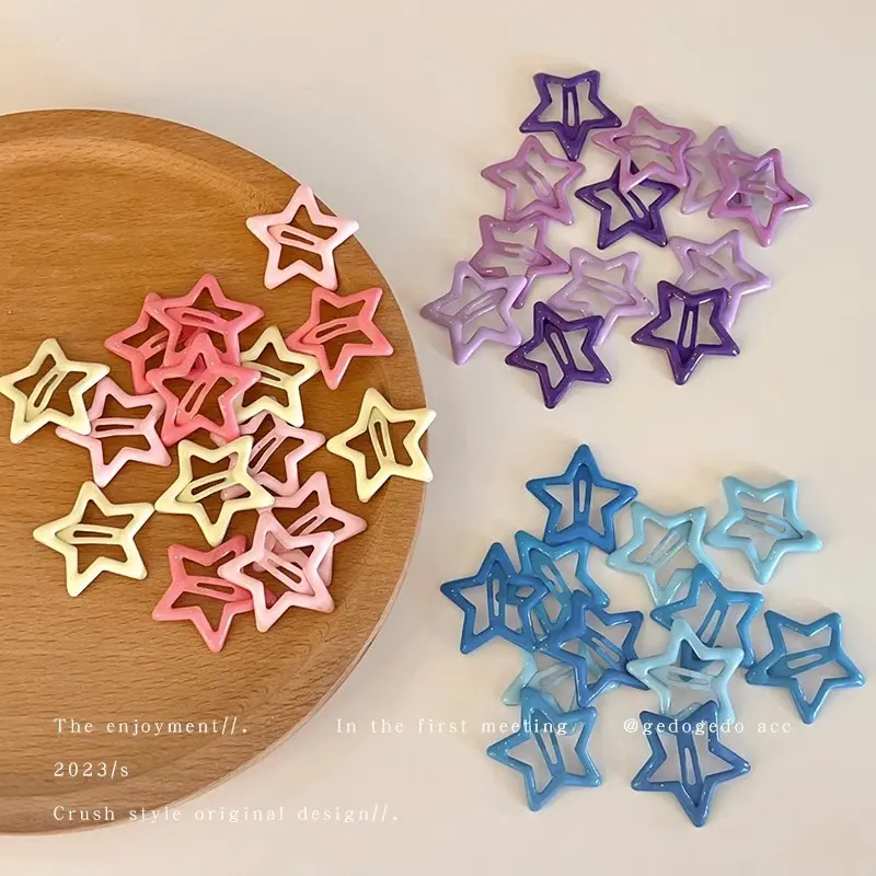 Dopamine star hairpin sweet girl simple forehead bangs broken hairpin head accessory hair accessory girl 2025