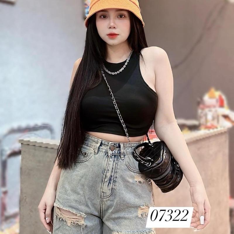 MQ 001 Quần short jean ngố rách lưng cao trơn ống rộng đẹp Nữ Women Ong Pants