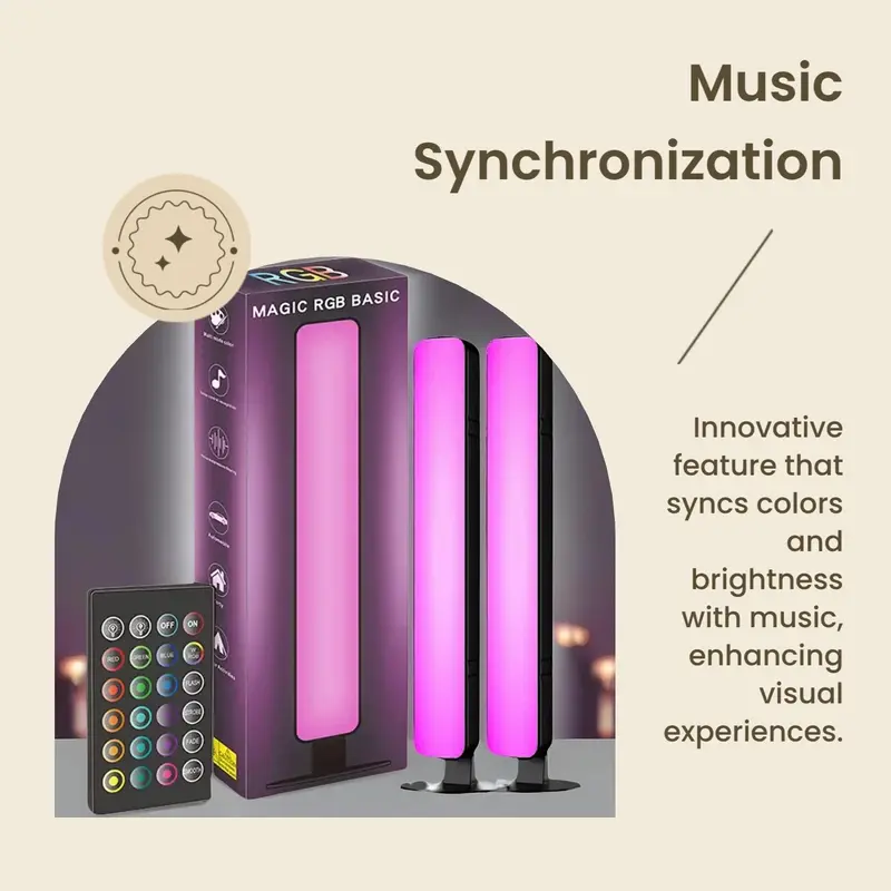 USB LED Ambient Light, Music Sync RGB Ambient Light, Rectangle