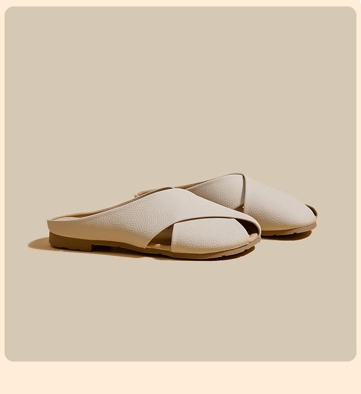 Product Introduction of French Style Closed Toe Slippers for Girls Summer Outdoor Walking Shoes 2024 New Fashion All-Matching Women's Flat Sandals walking shoes footwear girl comfort Parent Knee 20