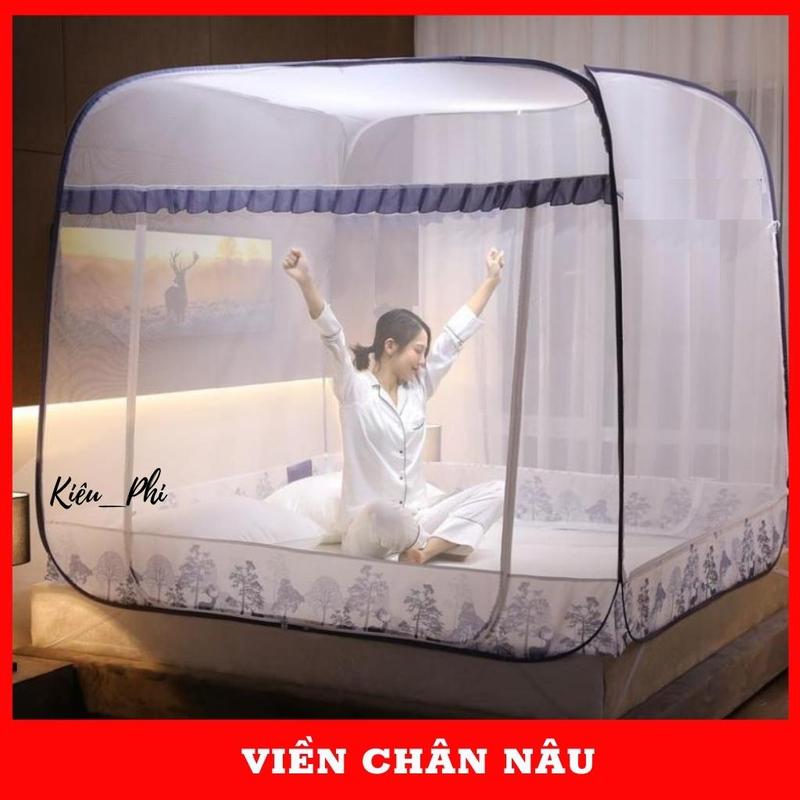 Màn chụp tự bung người lớn Kiều Phi - mùng chụp tự bung đỉnh vuông, đỉnh chóp ngủ chống muỗi  cao cấp 1m2 1m6 1m8 2m2 gấp gọn thông minh
