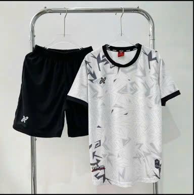 Áo Đá Bóng, Đồ Đá Banh Không Lôgô Trắng Xám Sọc Có In Tên Số - Sport Shop 1