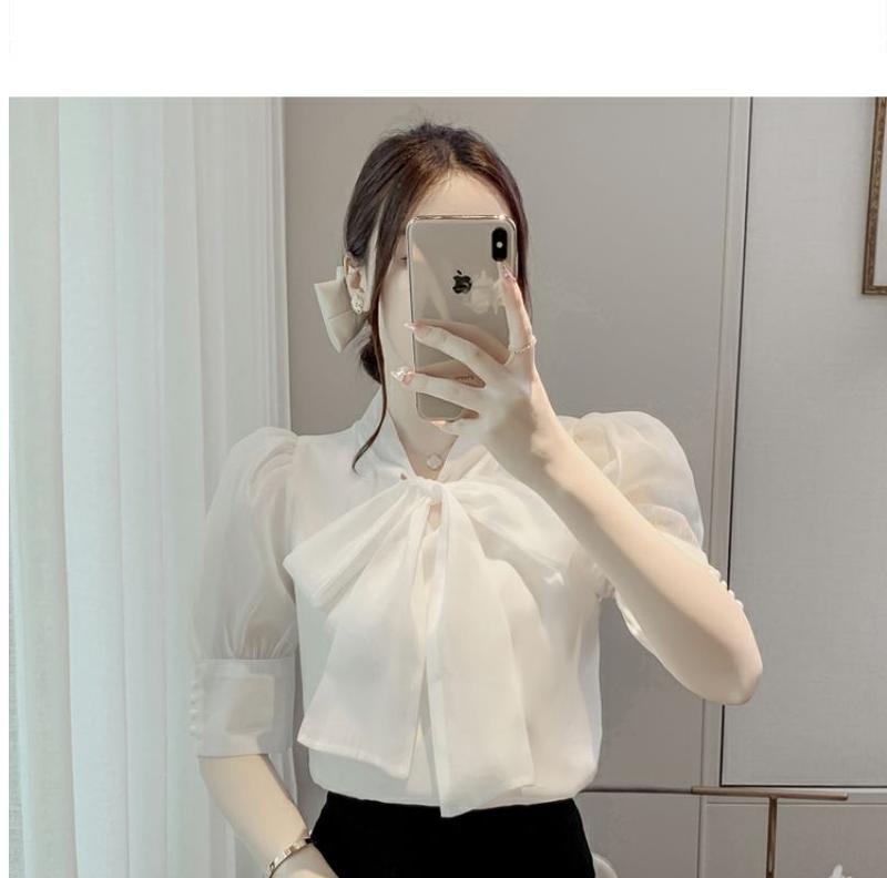 Product Introduction of Áo Tay Phồng, Váy Cao Cấp Mùa Hè Cho Nữ, Thiết Kế Đẹp, Phong Cách Pháp Sang Trọng Độc Đáo Áo Voan Nơ 36