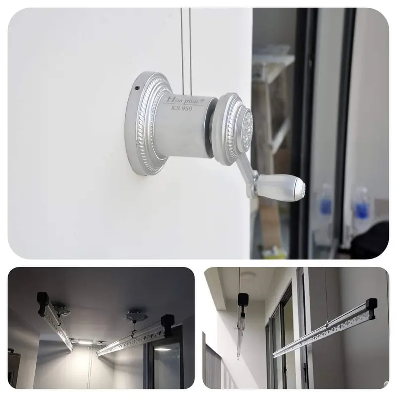Giàn phơi quần áo Hòa Phát KS950 (Loại gắn trần ) Dài 1m5 - 1m8 - 2m 0