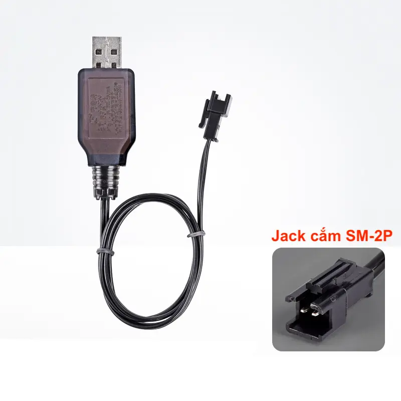 Dây sạc pin 4.8V xe điều khiển từ xa cắm cổng USB [chất lượng cao, có báo đầy pin] 1