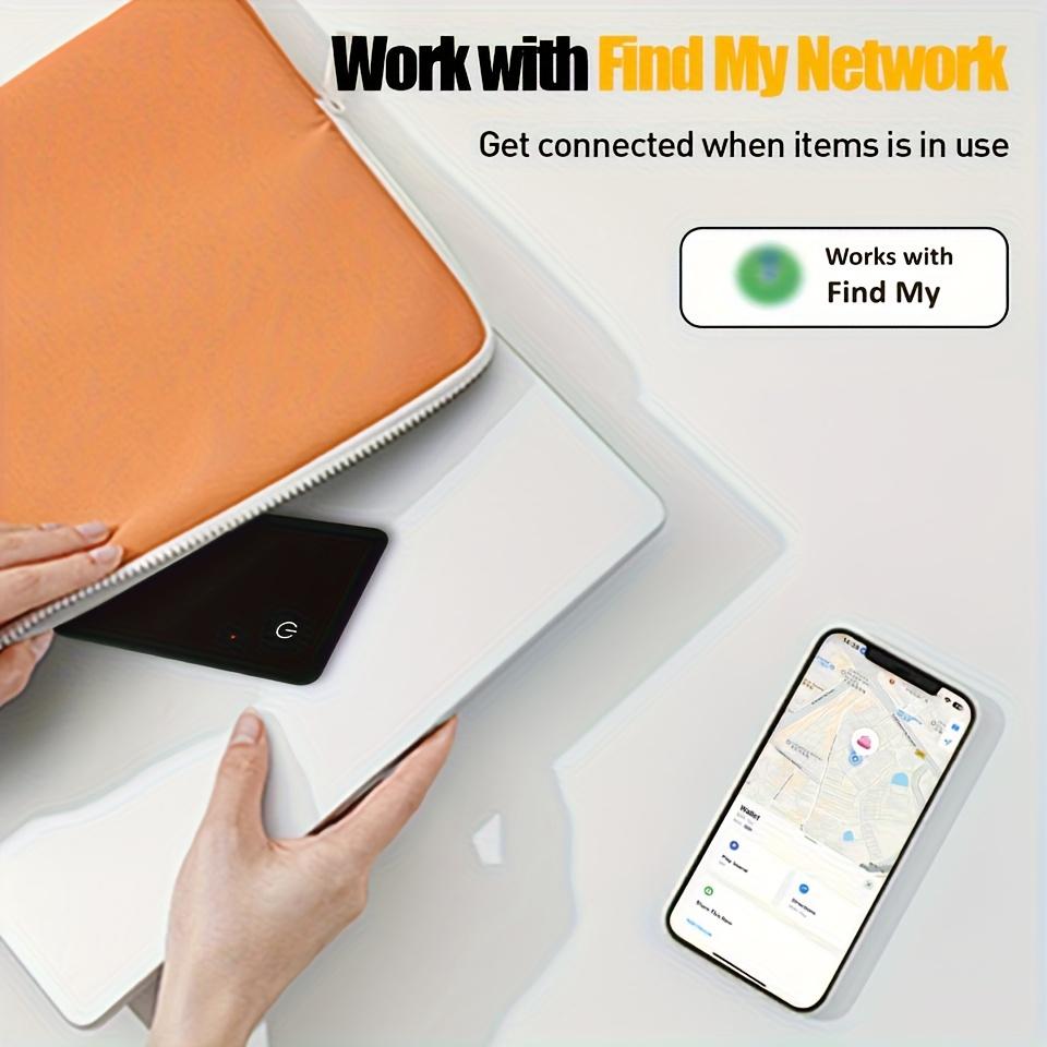 Ultra-Thin Card Tracker Compatible with Find My, for Bags, Passports, Backpacks, Suitcases, Laptops, etc Wireless Charging
