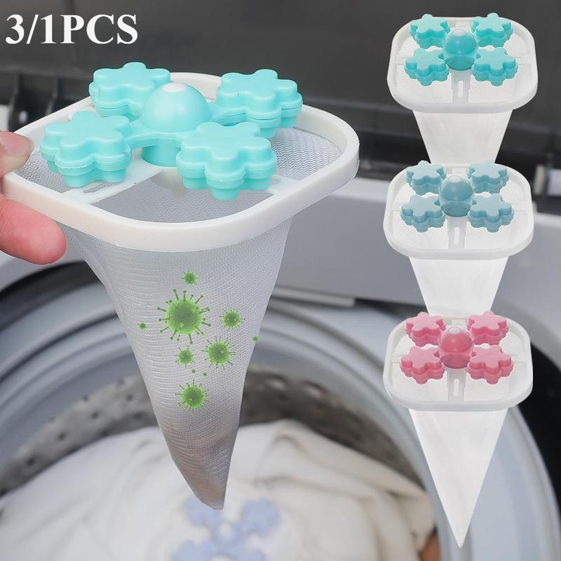 3/1Pcs New Washing Machine Filter Bag Reusable Laundry Ball Floating ...