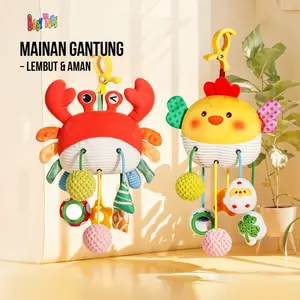 Baby Toys Mainan Anak Bayi Gantungan Hanging Teether Kid Toys Lembut Aman Motorik Sensorik Nursery Musical Hewan