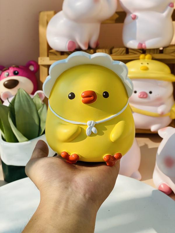 Heo/Lợn tiết kiệm hình chú gà con vàng( ảnh thật) chất liệu compusite Ống Tiết Kiệm Đựng Tiền Ống Heo Đồng ốngtiếtkiệm vôtri đồng xu ☀màu tím lớn [chỉ không thể vào]