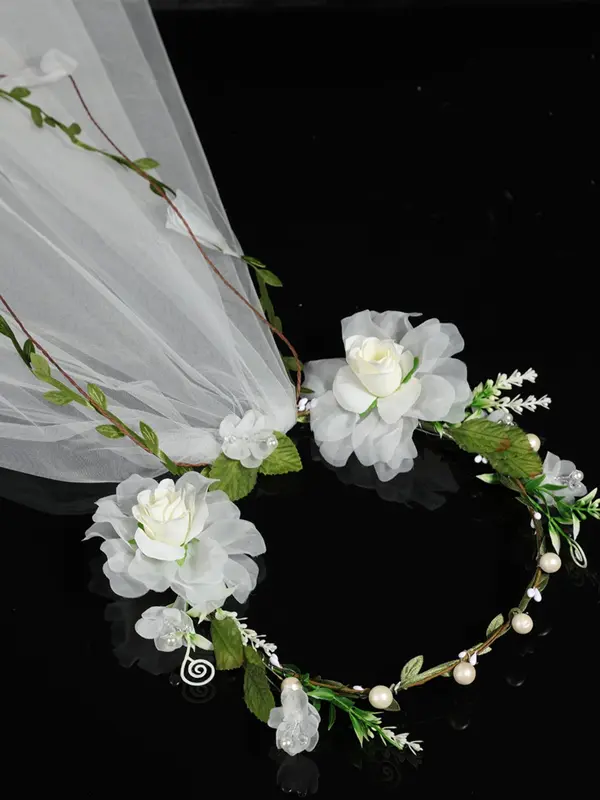 Women's Cute Flower Decor Veil, Elegant Bridal Headwear for Wedding Party Formal Occasions, Fashion Hair Accessories for Women & Girls 5