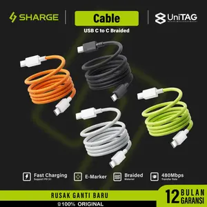 SHARGE Kabel Data Charger Braided Magnetic USB Type C to C 240W Fast Charging for iPad Tablet Laptop