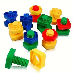 Set de Juguetes para Actividades de Emparejamiento de Tornillos de Educación STEM, Bloques de Plástico para Niños, Regalo Perfecto para Niños y Niñas, Juguetes Educativos STEM