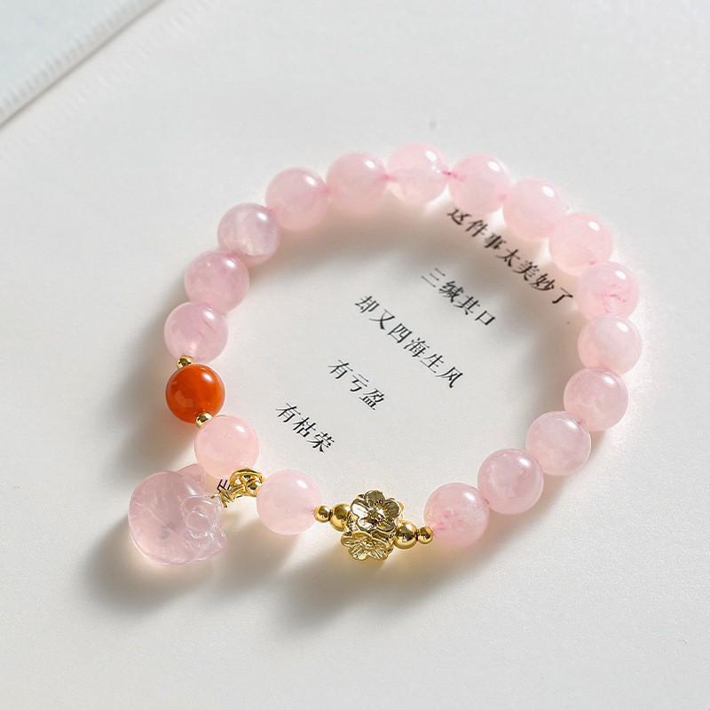 Product Introduction of Natural Crystal Bracelet Women's Design Hetian Jade Girlfriends' Bracelet Elegant Bracelet High-Grade Light Luxury Bracelet Wholesale 21