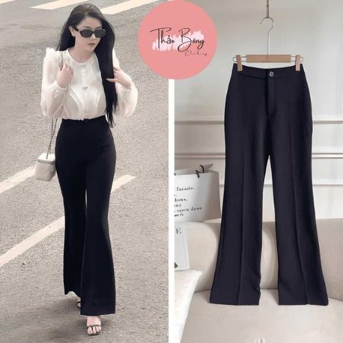  Quần ống loe 1 cúc dài 96 - 98cm chiếc quần cực ưng ý với đường may tỉ mỉ khoá kéo 2 túi bên mặc đi công sở đi làm đi học đi chơi quần  cho  nữ quần  loe 