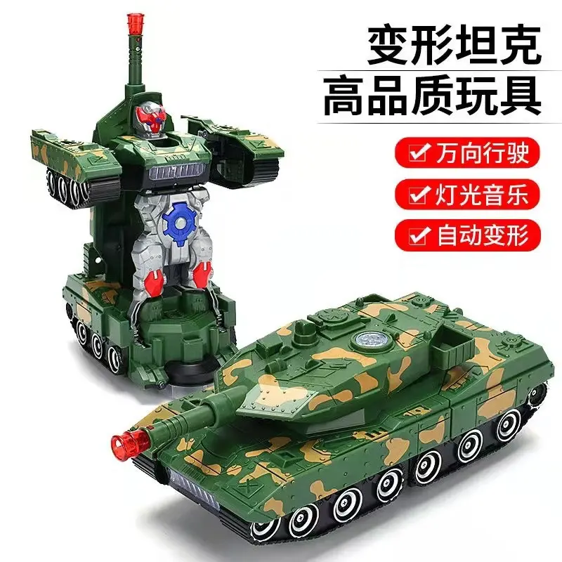 Tank robot mecha universal electric toy car automatic transformation car man boy toy