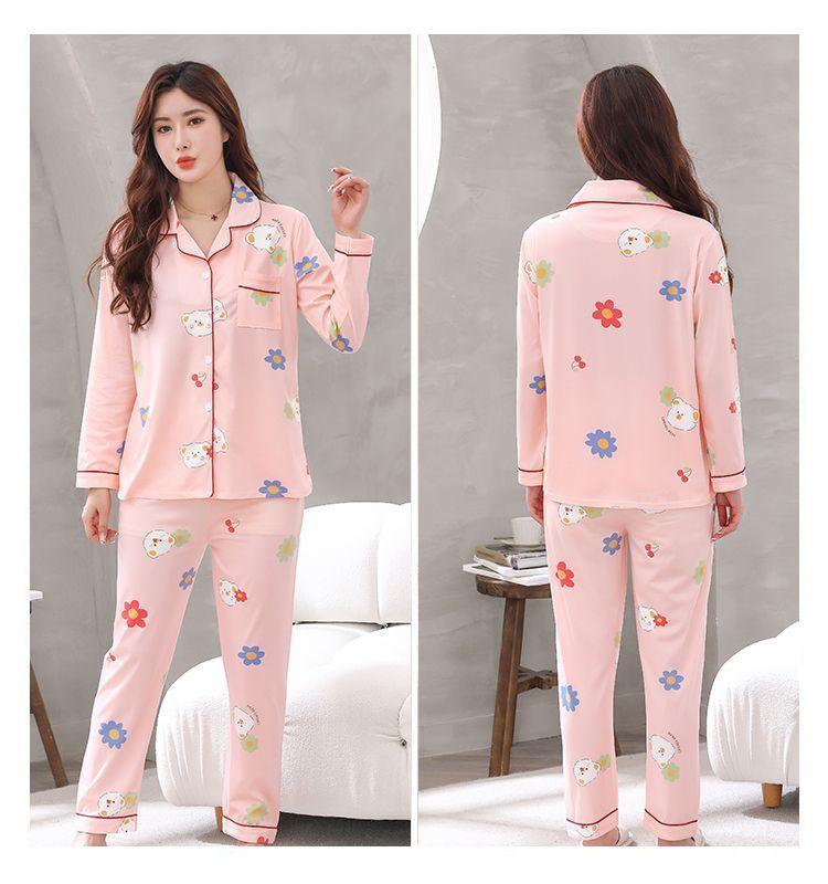 Product Introduction of Bộ Đồ Ngủ, Cao Cấp, Dành Cho Nữ, Mùa Xuân Và Mùa Thu, Dài Tay, Bộ Đồ Cardigan, Phong Cách Hàn Quốc, Thiết Kế Ngọt Ngào, Ngoại Cỡ, Thích Hợp Cho Mùa Thu Và Mùa Đông, Đồ Mặc Nhà 29