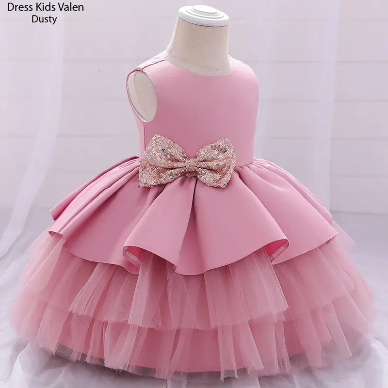 Gaun Dress Pesta Anak Bayi Perempuan 9-12 bulan -Dress Kids Valen Kid Lengan 0