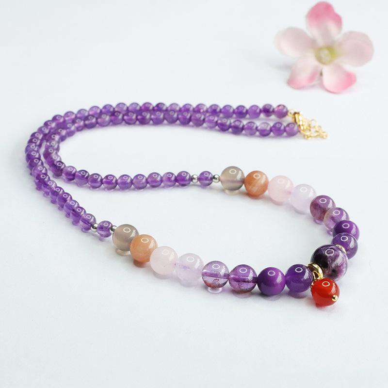Product Introduction of Divine Nine Purple Fire Crystal Necklace for Dragon Year 5