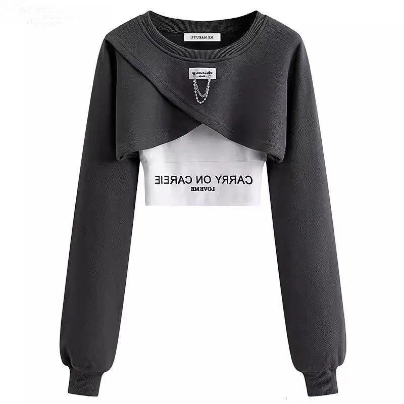 Product Introduction of Dopamine 00 S Cool Salt Girls Handsome Fried Street Overalls Hot Girl Suit Student Clothes Three-Piece Sweater jumpsuit  jeans jumpsuit  jeans Womenswear Lingerie yuki  đồ  bộ Comfort Casual 9