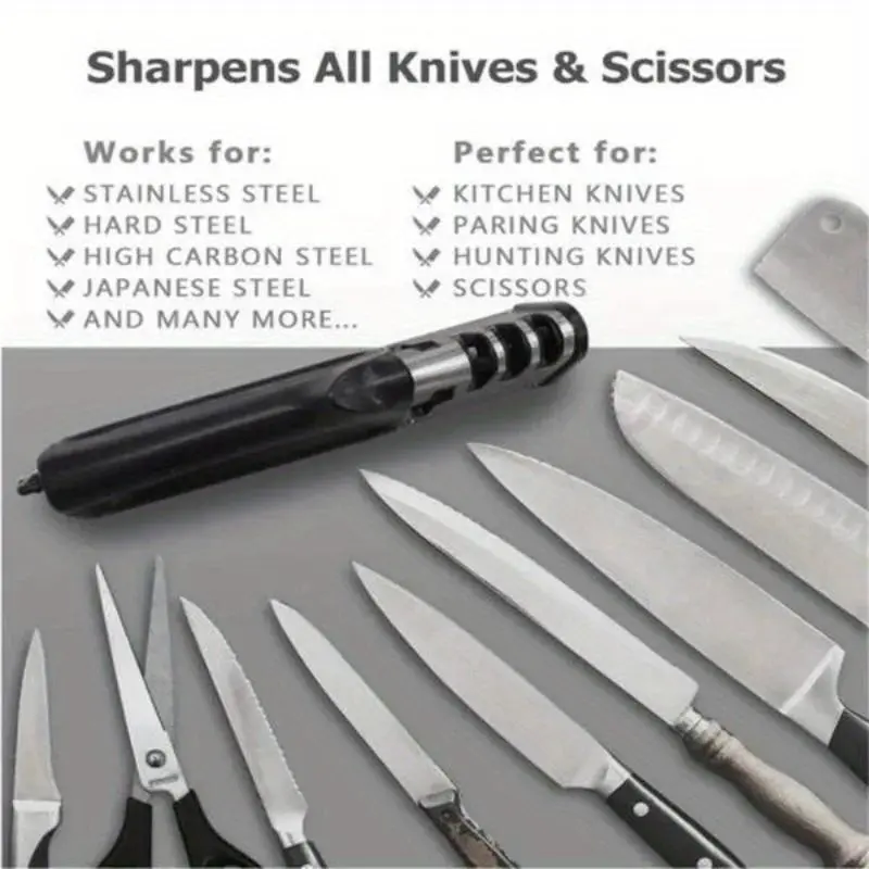 4 in 1 Knife Sharpener, 1 Count Professional Tungsten Sharpeners, Easy To Use Knife Sharpening Tool for Outdoor and Household Use 5