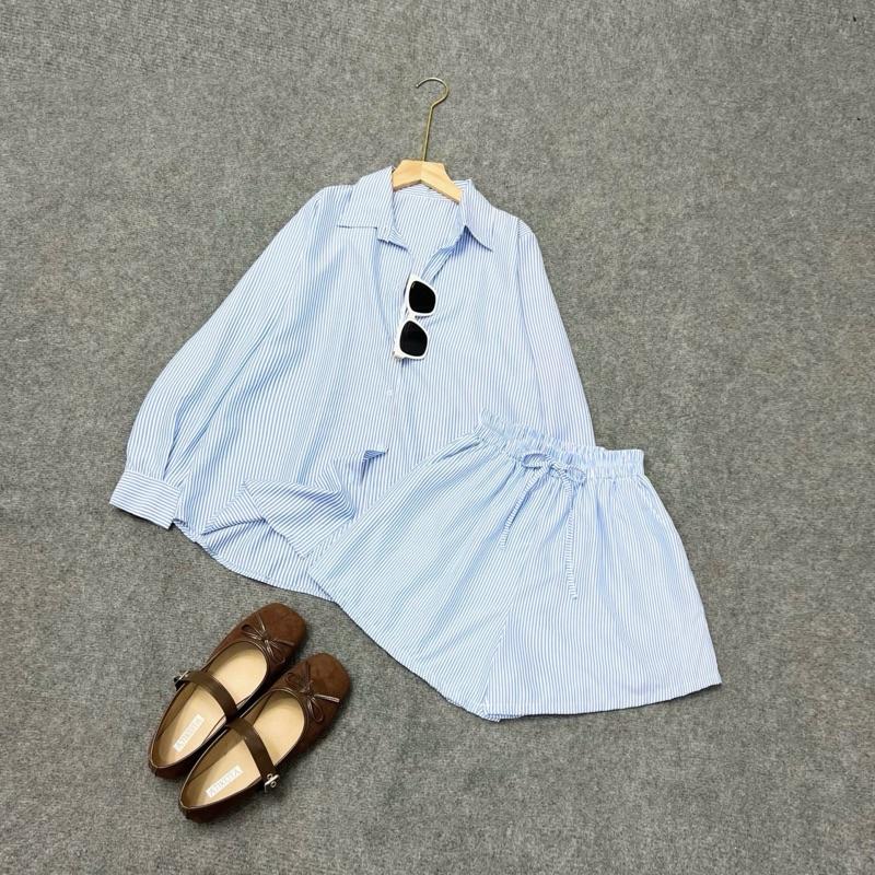 Set Đồ Bigsize Áo Sơ Mi Tay Dài Kẻ Sọc Phối Quần Short Kẻ Sọc Vải Lụa Thái 300D Mát Mẻ Cho Cho Chuppy (50-95Kg) SM49 Q537
