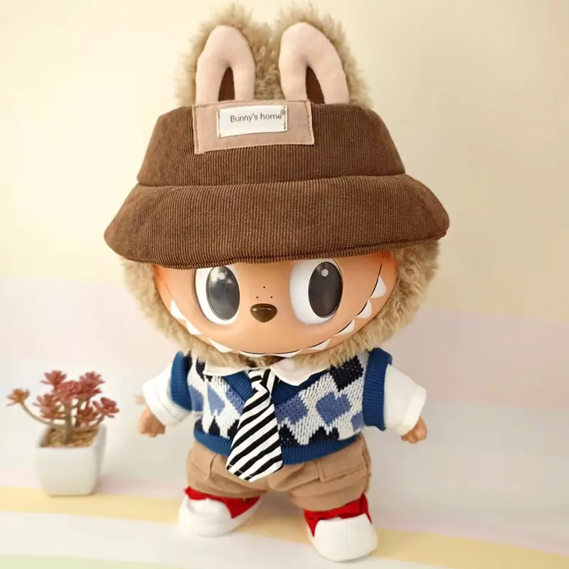 Casual Wear Suitable for Automobiles Curtain Cloth Clothes for 37cm Labubu Vinyl Doll Clothes Replacement Suit Shoes Bag