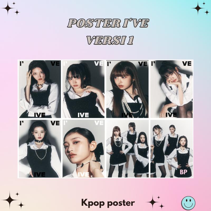 PAKET POSTER IVE UNOFFICIAL (ISI 8 PCS + LAMINASI 2 SISI) KPOP IDOL 1