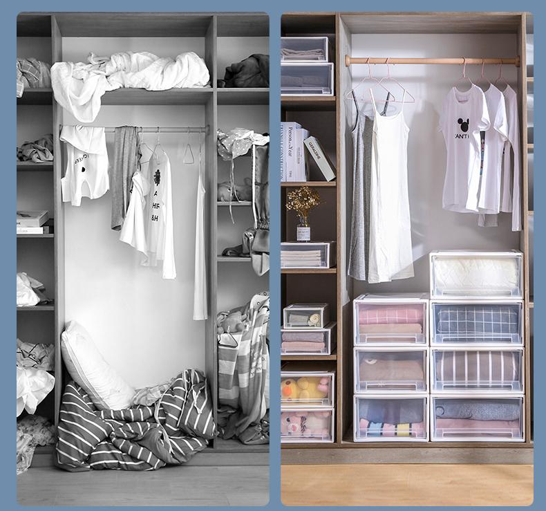 Product Introduction of Thickened Drawer Style Wardrobe Storage Box Plastic Storage Cabinet Clothes Storage Box Toy Underwear Storage Box Shoe Box Kitchen Organiser Bath Lightweight 22