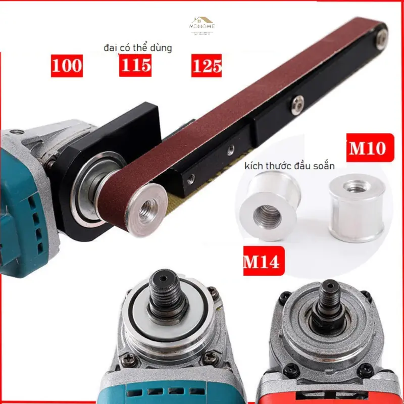 Bộ chuyển đổi máy mài góc thành máy chà nhám băng dây đai mài giáp 3