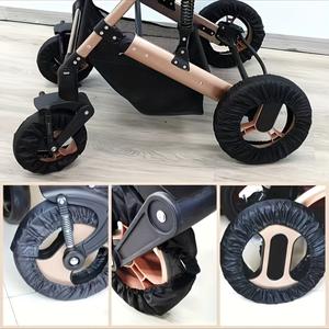 Juego de 2 / 4 piezas cubiertas de ruedas para cochecito - Poliéster duradero, fácil de limpiar, a prueba de polvo y rasguños para uso en interiores/exterior, fácil de usar - Regalo ideal para el Día de Acción de Gracias y Navidad para padres