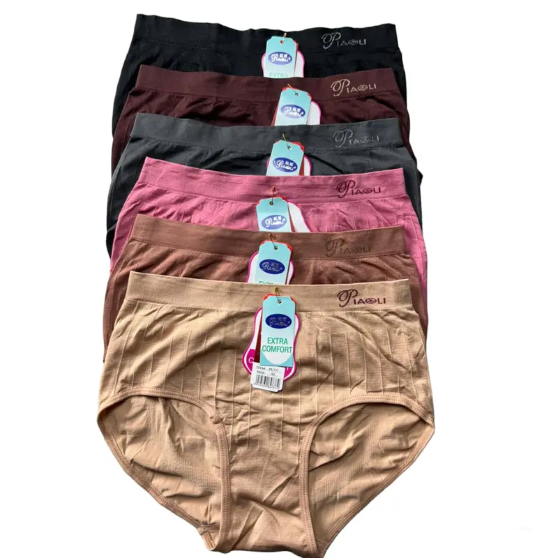 PAKE 6 PCS DAN 12 PCS Celana Dalam Wanita Kualitas Bahan Rajut PIAOLI serat bambu Motif Pendek 4