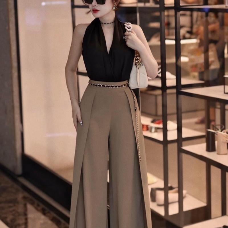 Set quần ống rộng áo phi lụa không kèm dây nịt có 2 Size m l 4