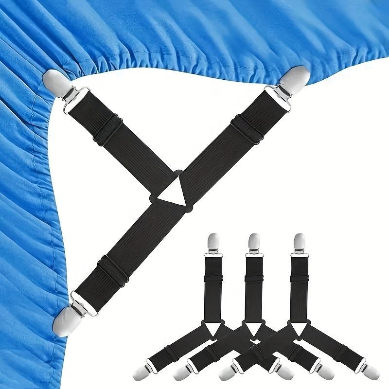 Adjustable Bed Sheet Holder, 4 Counts Non-slip Stainless Steel Triangle Sheet Clip for Sofa Bed Quilt, Multifunctional Bedding Accessories for Home, Christmas Gifts, Christmas Decorations, Room Essentials 0