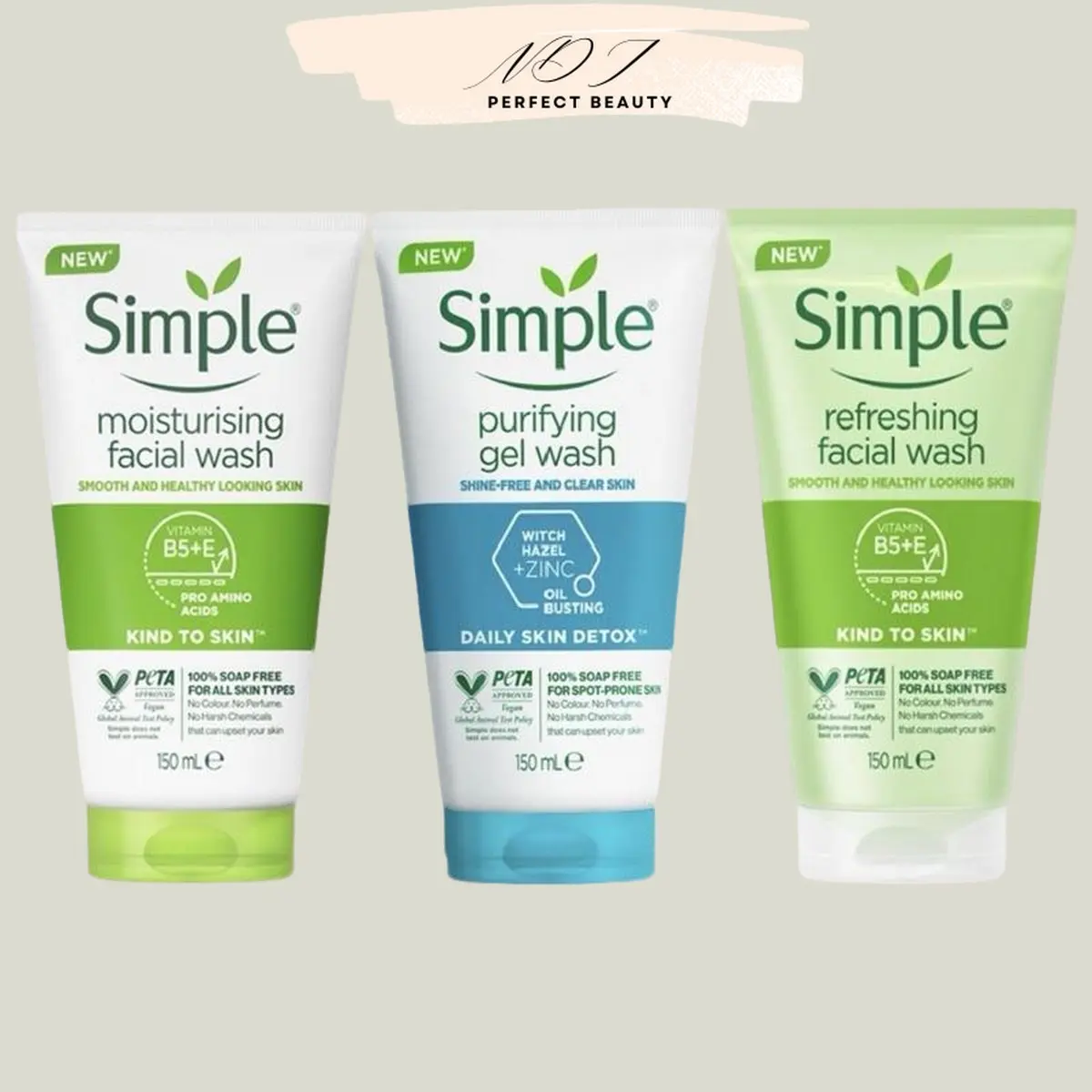 Simple breathable & soap-free cleanser 150ml-Domestic Facial Skincare Comfort Skin Repair Cleansing Facial Cleansing Facial Wash medicine  red