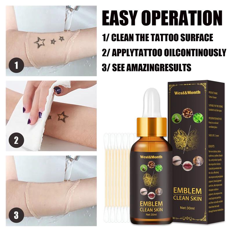 Product Introduction of Tattoo Remove Oil Safe And Painless Tattoo Remover Moisturizes Skin Eyebrow Eyeliner Skin Tattoo Removal Oil Cleaning Liquid To Remove Tattoos Permanent (30ml)\ws011 22