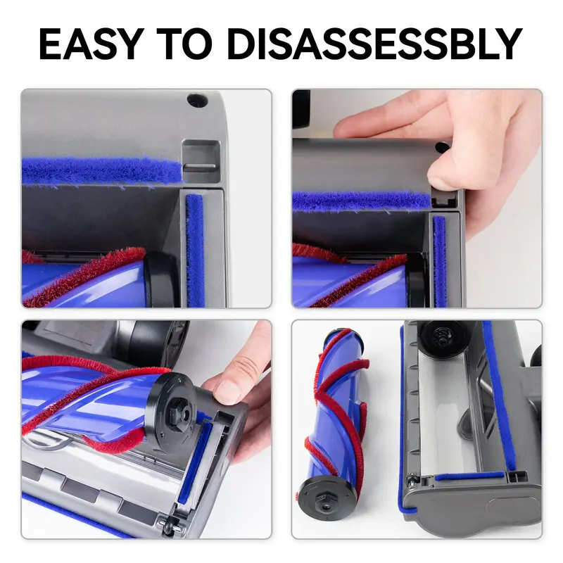 V Shape Turbo Bristle Roller Brush Cleaner Head Replacement Parts, 2 Counts LED Headlights Hardwood Floor Attachment for Dyson G5 Vacuum Cleaners 6