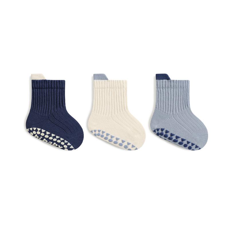 3 Pair/set Soft Baby Sock for Boy Girl Simplicity Solid Color Non-slip Floor Sock for Toddler Spring Cotton Indoor Infant Sock 4