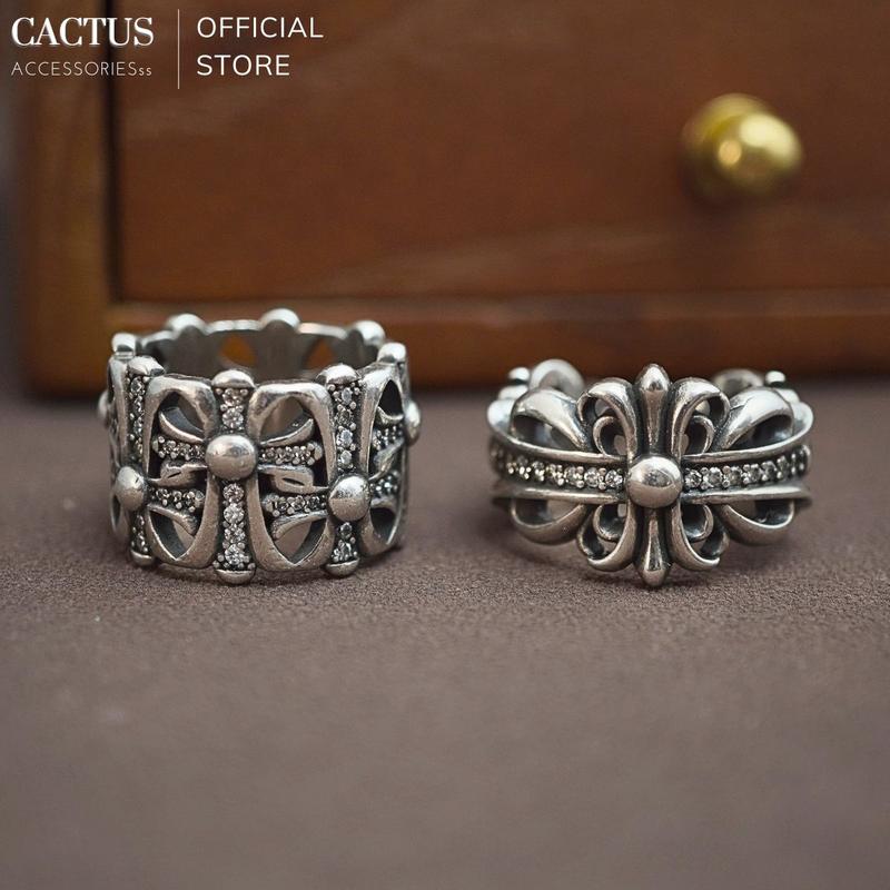 Nhẫn Chrome Heart cách điệu thiết kế unisex bạc 925 - Cactus Accessoriess
