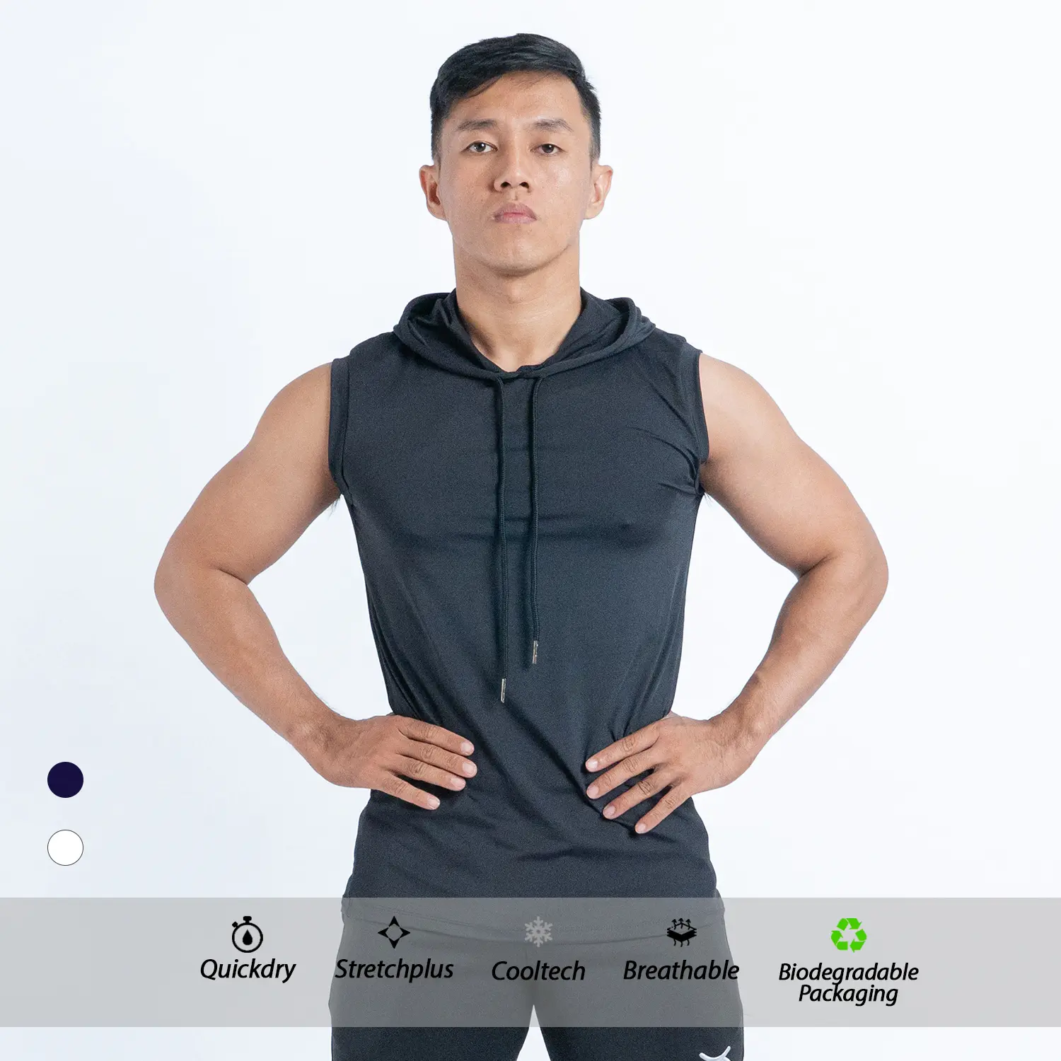FlexLite Sleeveless Hoodie Gym Running Outdoor LVS-001 sport