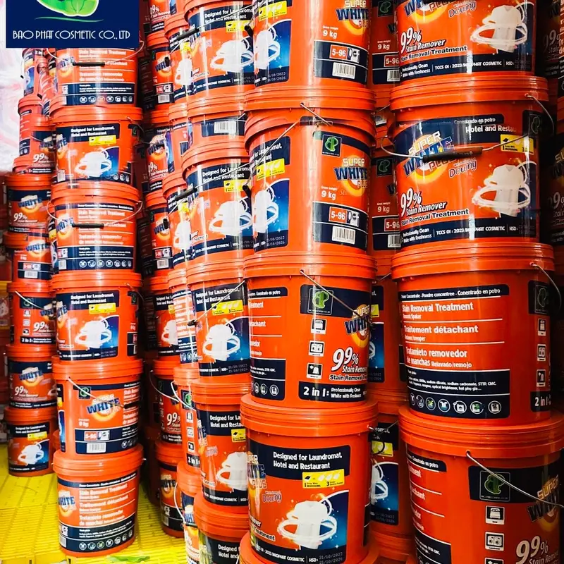 Tặng 1 Bộ Đũa Ăn) Bột Giặt Super White Hương Thơm Xô 9kg Làm Sạch Quần Áo 5