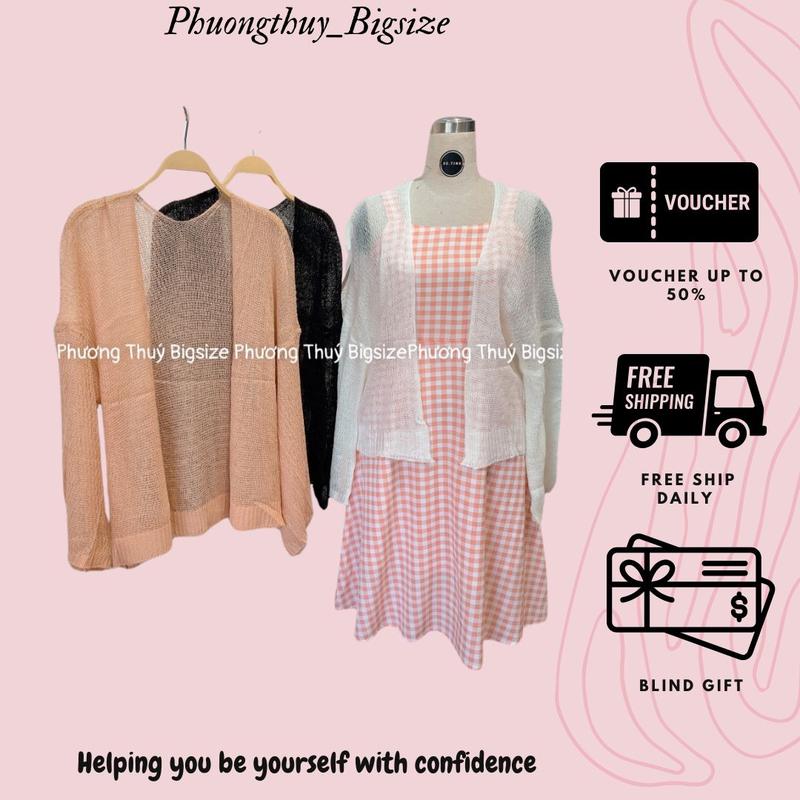 Áo khoác cadigan len mỏng nữ bigsize hot hit Top Áo Len - K03